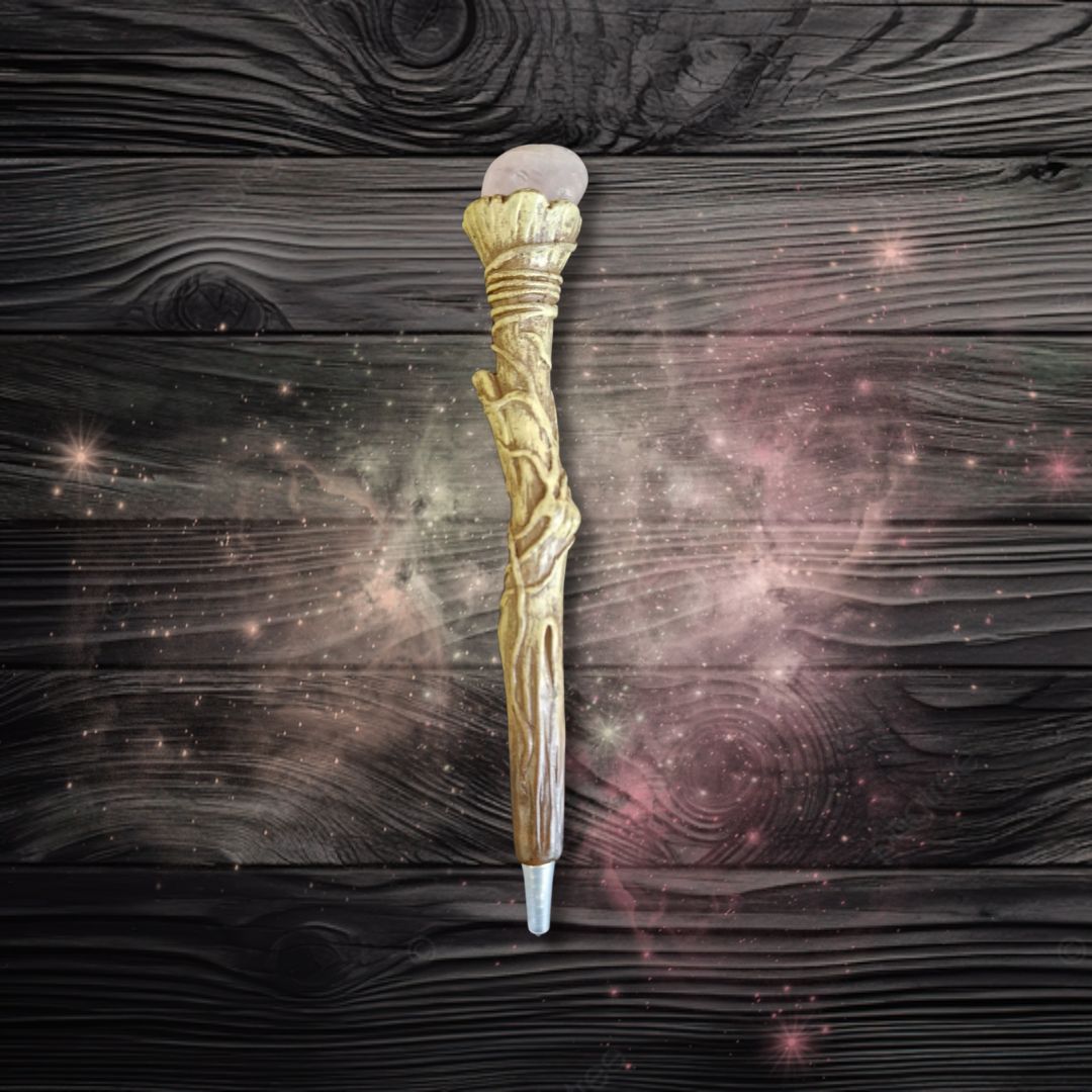 Caneta Mágica Cristal de Quartzo Rosa