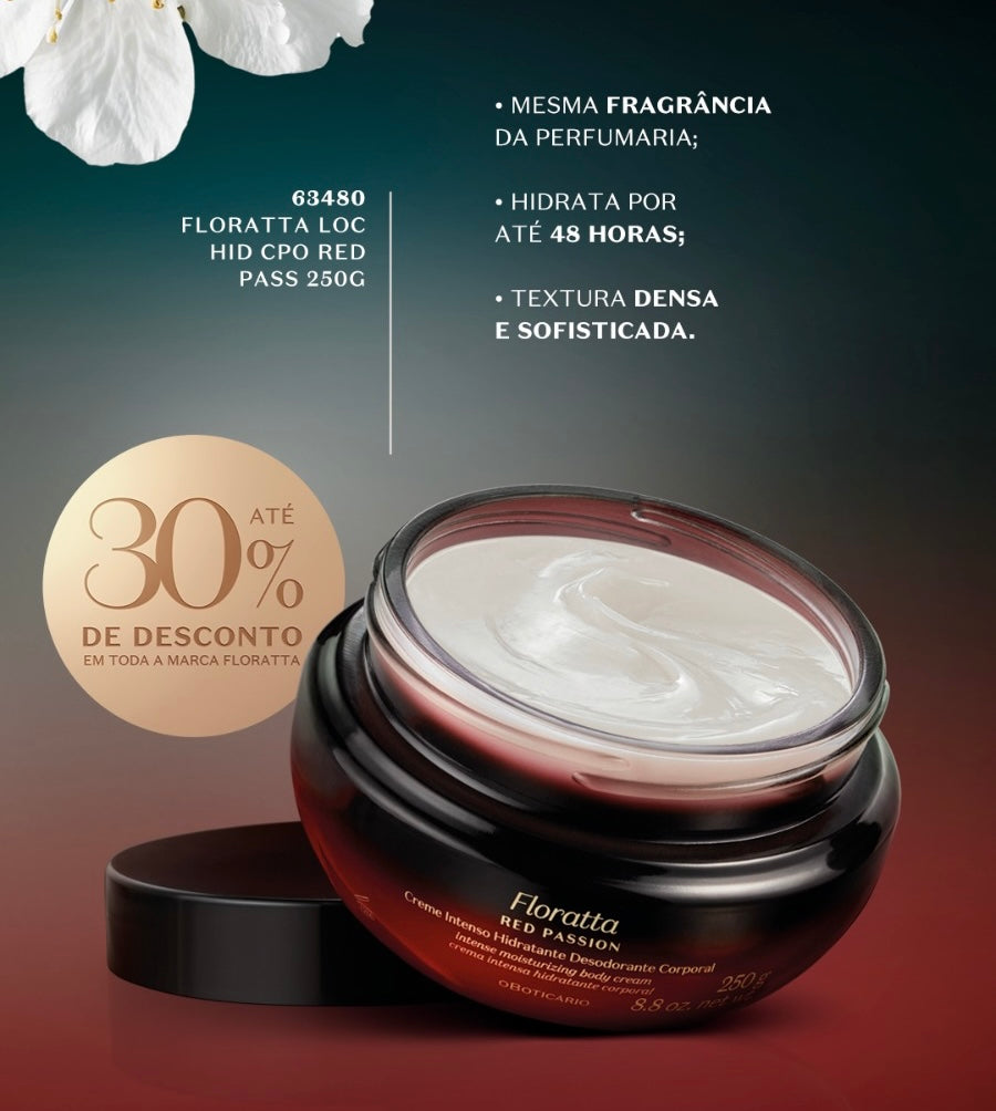 Creme Hidratante Corporal Floratta Red Passion 250g