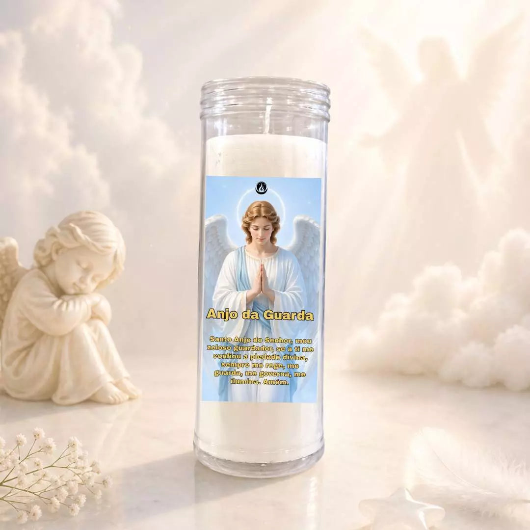 Vela de 7 Dias Branca - Anjo da Guarda