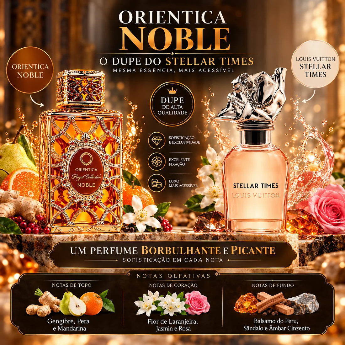 Noble Orientica: o dupe árabe de Stellar Times da Louis Vuitton com um aroma borbulhante e picante