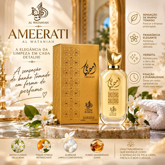 Ameerati Al Wataniah: o perfume com sensação de banho tomado, pele limpa e sofisticação