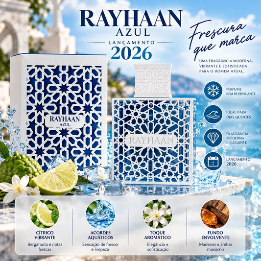 Rayhaan Azul: o lançamento de 2026 que transforma a sensação de frescura num perfume