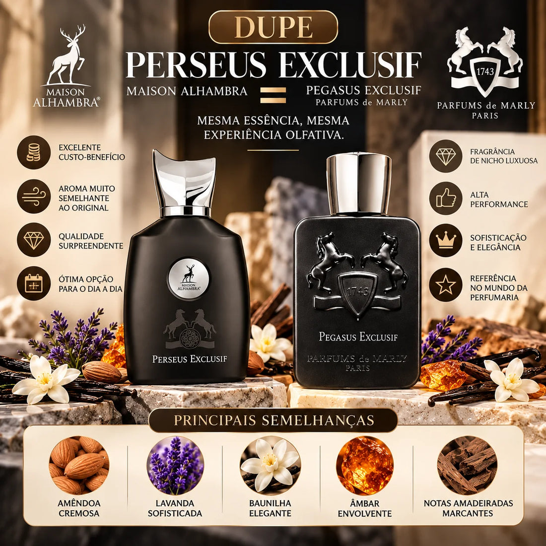 Perseus Exclusif Maison Alhambra: o dupe de Pegasus Exclusif da Parfums de Marly que encontras na Candle Porto