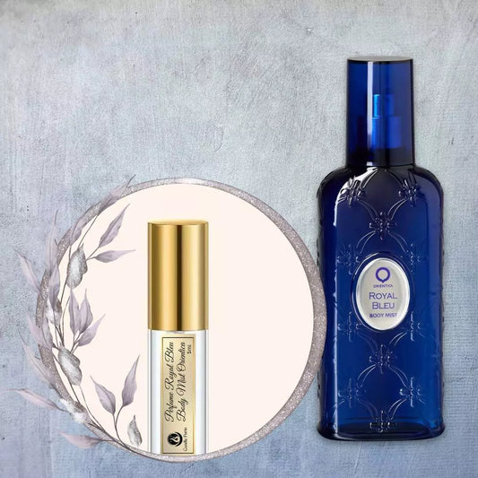 Amostra Decante 5ml Perfume Royal Bleu Body Mist Orientica