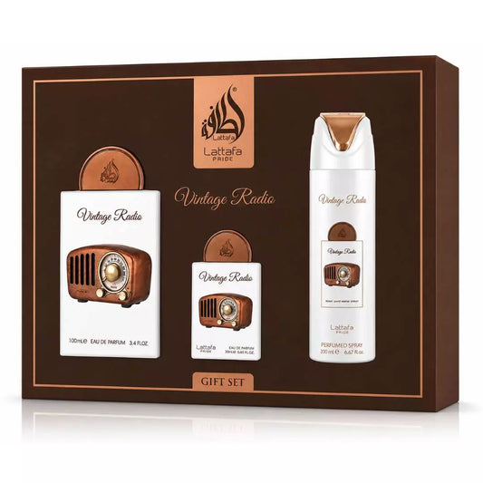 Gift Set Vintage Radio Lattafa EDP