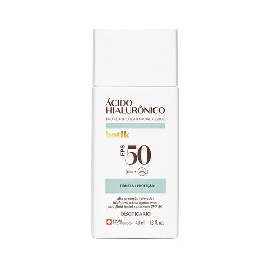 Protetor Solar Facial Fluido FPS 50 Botik Ácido Hialurónico 40ml