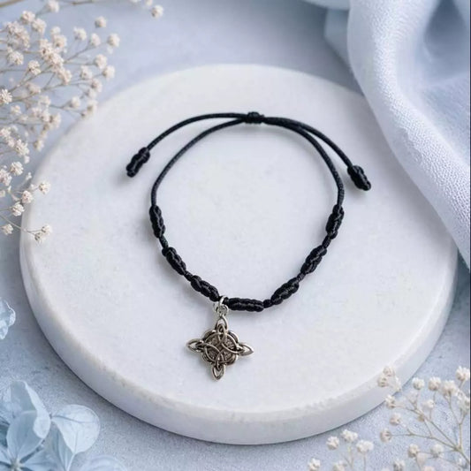 Pulseira Preta 7 nós de Bruxa Ajustável