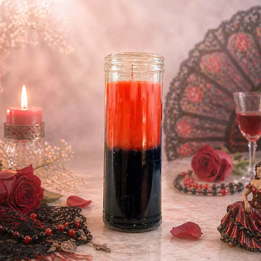 Vela de 7 Dias Vermelha e Preta - Pomba Gira